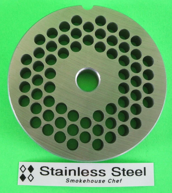 #22 x 1/4" Meat Grinder Plate Disc STAINLESS STEEL fits MTN Cabelas & others
