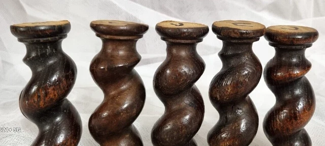 5 Barley twist turned spindle Column Antique french architectural salvage 4.8 in 12