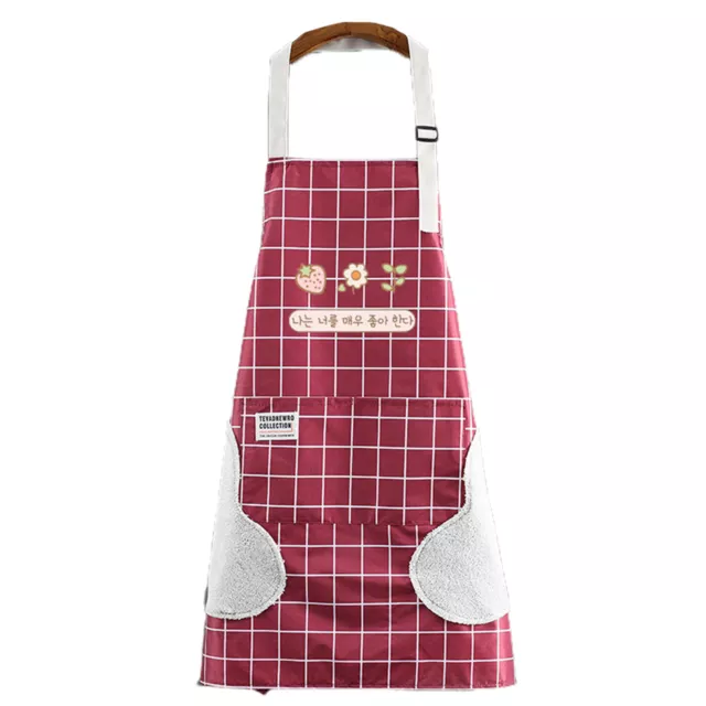 Kitchen Apron Plaid Lace Up Waterproof Unisex Adjustable Kitchen Apron 8 Colors