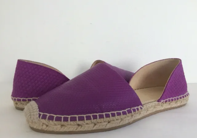 New Jimmy Choo 37.5 7.5 Dreya Matt Triangle D'orsay Leather Espadrille Flat Shoe