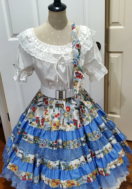 Square Dance Skirt Blouse Dress Vintage   Western, Rockabilly, Outfit Medium