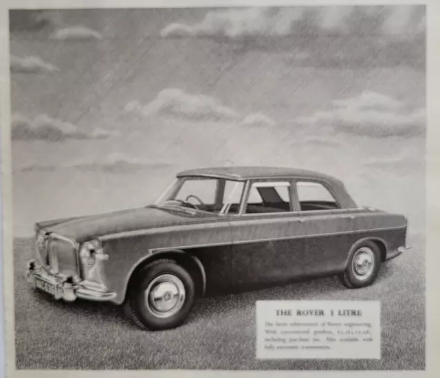 Rover 3 Litre Manual+Automatic Transmission UK Print Ad 1958 ILN ~14.5x10"