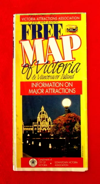 1993 Map of Victoria Tourist Attractions golc