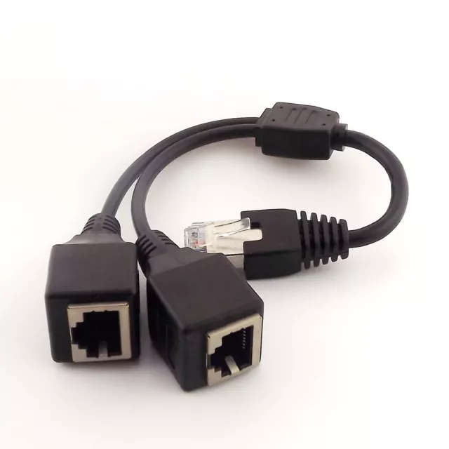 1pc RJ45 Male to 2x Female Splitter Ethernet LAN Network Adapter Extension Cable