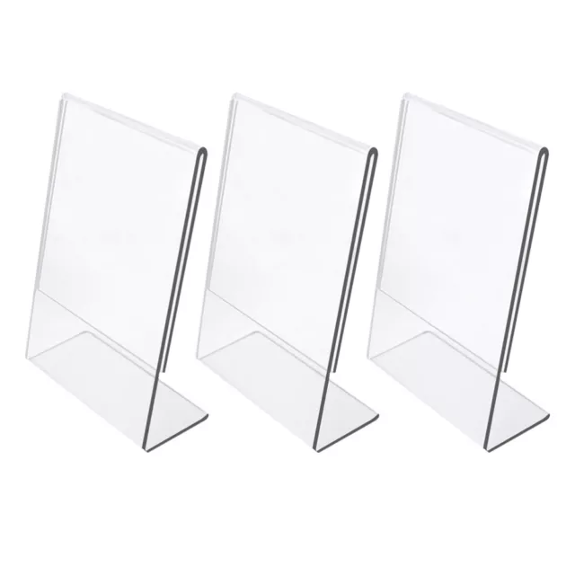 3 Pcs Label Table Acrylic Office Sign Display Stand Document Holder Picture