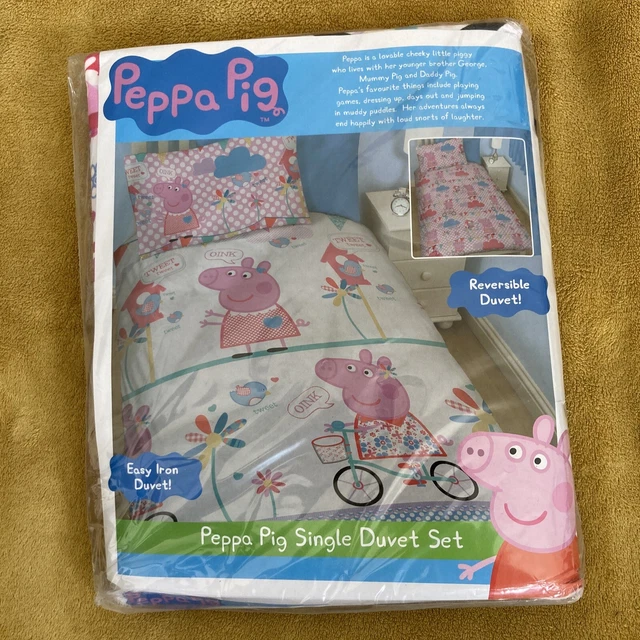 Juego de edredón individual peppa pig *NUEVO* Ropa de cama sellada de fábrica para niños niñas niños