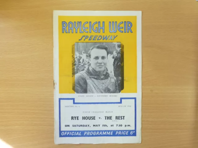 Rayleigh Weir Rye House Vs The Rest Speedway Programme 5/5/1956