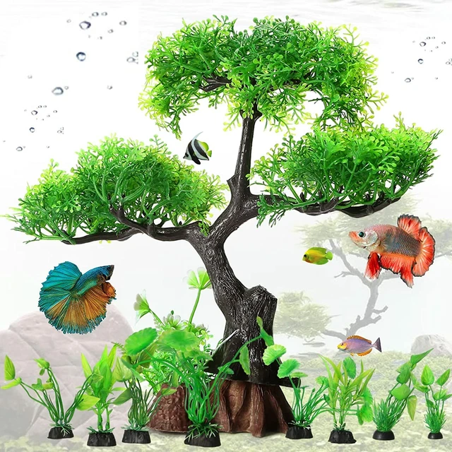 Artificial  Aquarium Plastic Decoration Plants For Fish Tank New Green,Red Plant