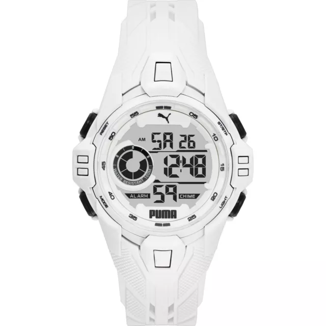 Orologio PUMA BOLD P5039 Silicone Bianco Digitale Chrono Alarm Dual Time