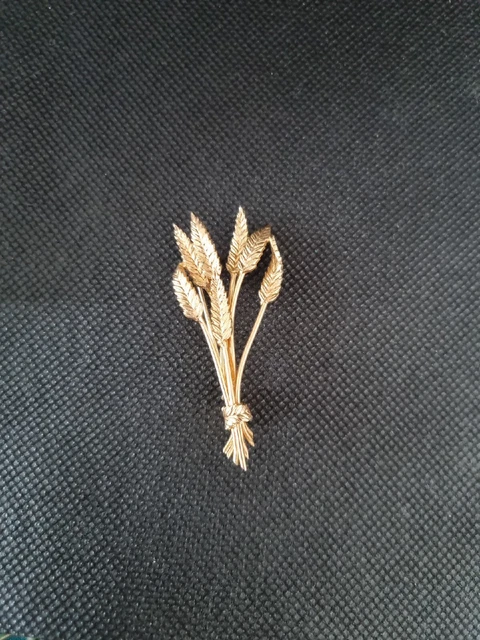 Broche Vintage P&M Paris - Motif épi De Blé Et Strass - Occasion Bon état