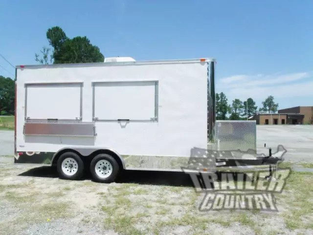 New 8.5 X 16 16' Enclosed Concession Food Vending Bbq Mobile Kitchen Trailer 3