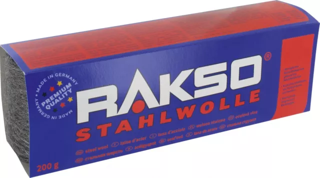 Rakso Stahlwolle fein Schleifwolle Wolle Metallwolle Nr. 00 Füllgewicht 200g