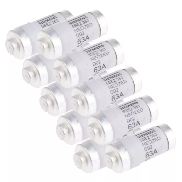 10x Siemens Neozed Fusible D02 63A 400V