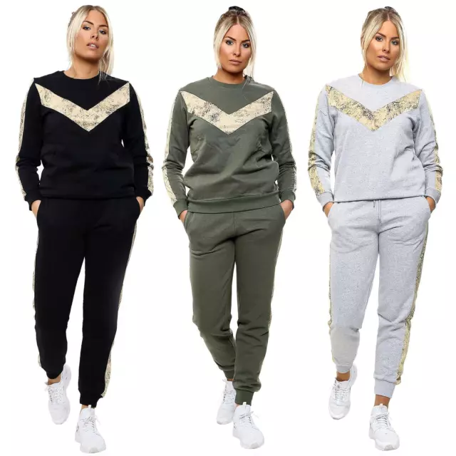 New Women's Fleece Tracksuit 2Pcs Loungewear Set Casual Comfy Yoga Sports Pants