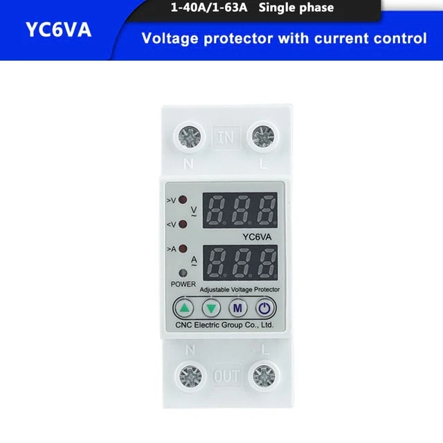 Einstellbarer AC 230V Digitaler Doppeldisplay Strombegrenzer für Guide Rail