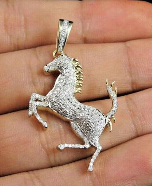 Pendentif Cadenas En Or Massif 14 Carats Avec Diamant - Cadeau De Noël Pour Elle - Fait Main En Inde