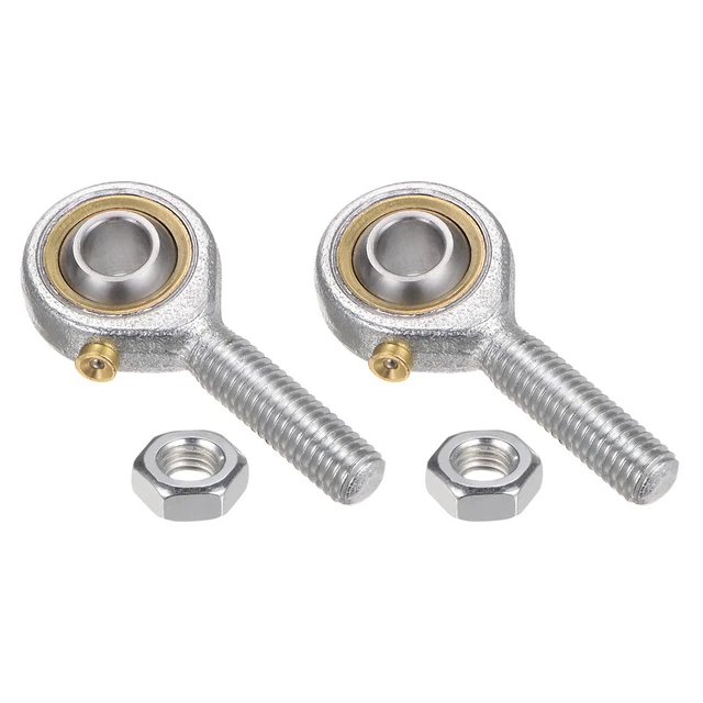 2pcs POS8 8mm Bore Rod End Bearing M8x1.25 Male Right Hand Thread, with Jam Nut