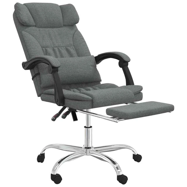 Fauteuil de massage inclinable de bureau Gris foncé Tissu 6