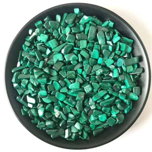 Malachite Premium Crystal Gravel Chips 5mm- 10mm In Size Reiki Chakra Healing