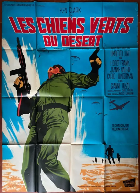 Affiche LES CHIENS VERTS DU DESERT Umberto Lenzi KEN CLARK Horst Frank 120x160cm