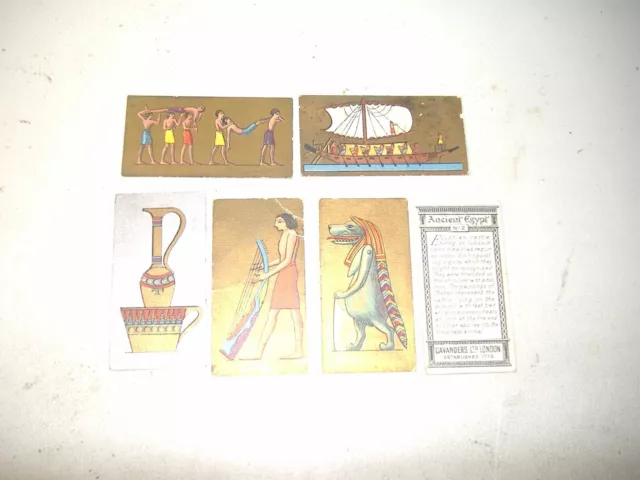 Cavanders cigarette cards Ancient Egypt 6/25 variable condition