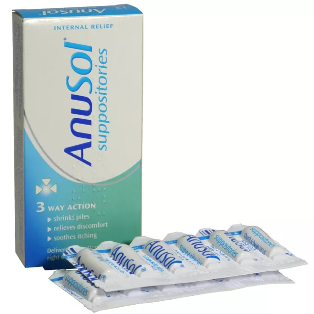 Anal Itching, Hemorrhoids, Piles Treatment 3 Way Action - Anusol Suppositories