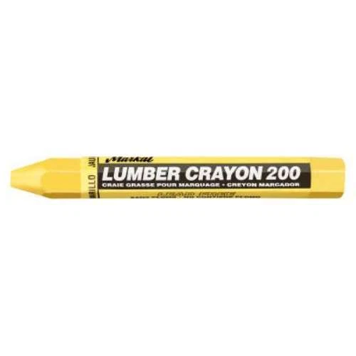 Markal #200 Lumber Crayons, 1/2 in, Yellow -  1 Dozen (434-80351)