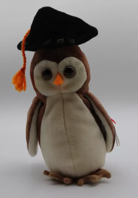 Ty Beanie Baby Wise The Graduation Owl Class Of 98  1998 Retired- Free Shipping