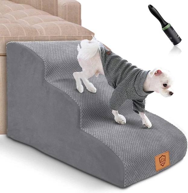 Escalones Myiosus para perro para cama/sofá, escaleras para mascotas con cubierta lavable extraíble, mascota