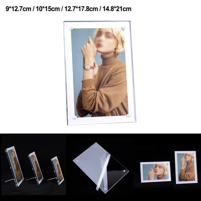 Cadre photo porte-affichage magnétique acrylique 5x7 pour cartes postales et pr