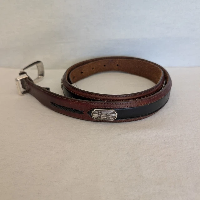 ONYX BRIGHTON MENS 34 Roberts Golf Belt Brown Black Leather  display picture 2