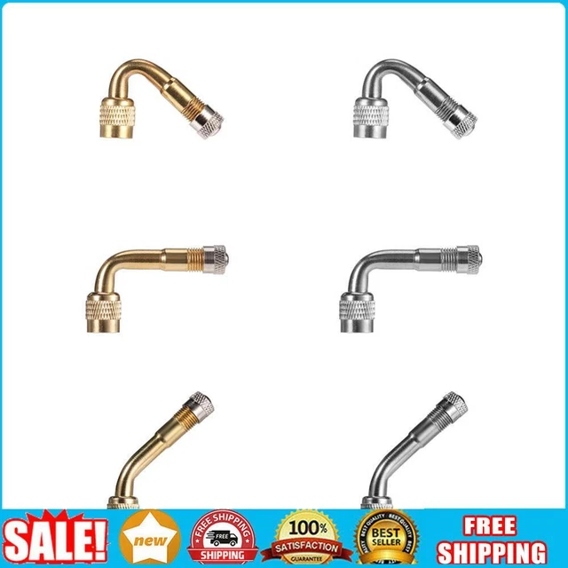 2pcs Brass Air Tyre Valve Schrader Valve Stem 90 Degree Bent For Car