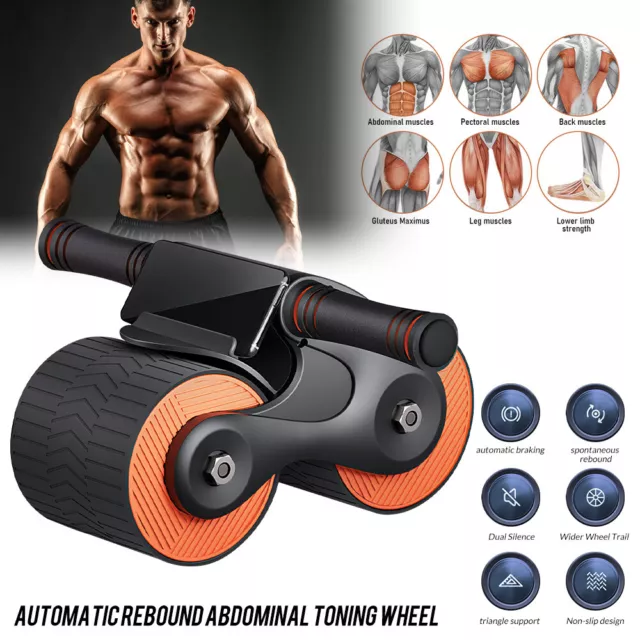 Ab Roller Wheel Automatic Rebound Abdominal For Home Fitness Exercise Equipment
