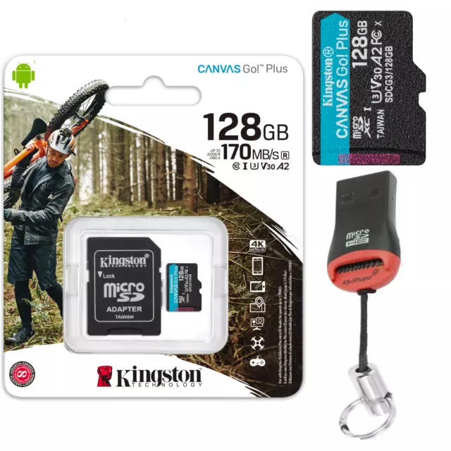 4K Kingston Canvas Go Plus 128 GB Micro SD Speicherkarte Drohne Action Kamera