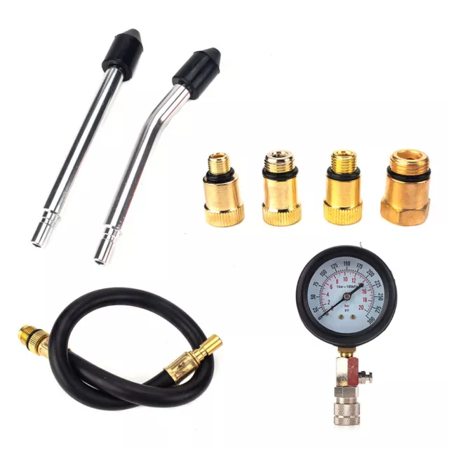 Auto Car Motorcycle Petrol Diesel Engine Compression Tester Kit Test Gauge Tool 3