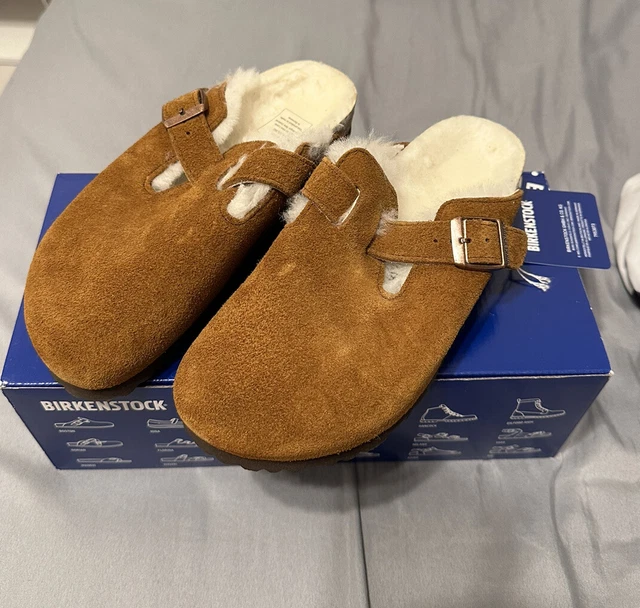 Birkenstock Women’s Boston VL Suede Shearling Fur Lined Mink Clog Shoes Size 6 Birkenstock Women’s Boston VL Suede Shearling Fur Lined Mink Clog Shoes Size 6