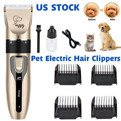 Dog Cat Pet Grooming Kit Rechargeable Cordless Electric Hair Clipper Trimmer US
