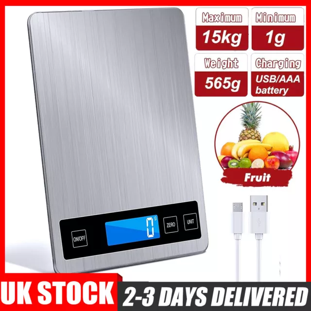 Digital Kitchen Scales LCD Electronic Household Weighing Food Cooking 1g/15KG