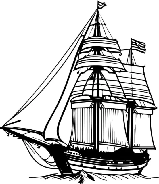 Traditional Wood Sail Ship Graphics for Designers, SVG Files, Vector Files