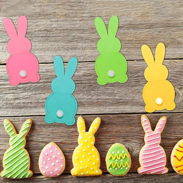 Panno Coniglietto Pasqua Posate Sacchetti 4 Pz Porta Coltello Forcella Spoon per 3