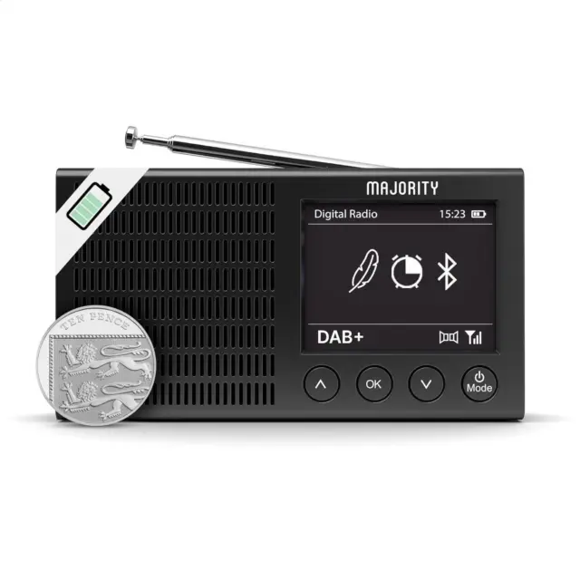 Portable Bluetooth DAB/DAB+ Radio Rechargeable Battery Pocket Radio with 11 Hour
