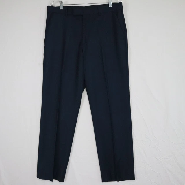 Perry Ellis Portfolio Pants Mens 33x30 Blue Dress Slacks Suit Formal Business