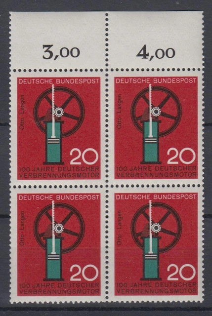 Bund 442 mit Oberrand 4er Block Fortschritt in Technik 20 Pf **