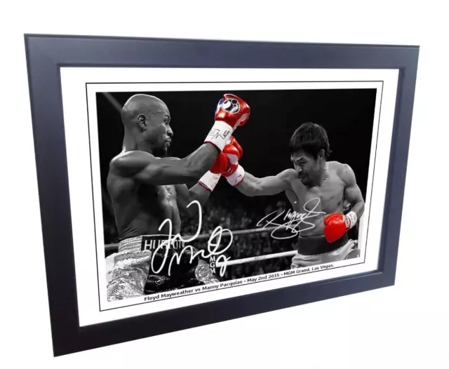 12x8 Signed Floyd Mayweather Manny Pacquiao Autographed Photo Photograph Picture