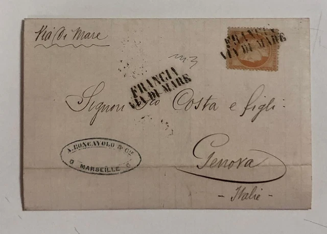 Francia 40 Cent 1873 Via Di Mare PD Italia Genova Rara Qualita Bella