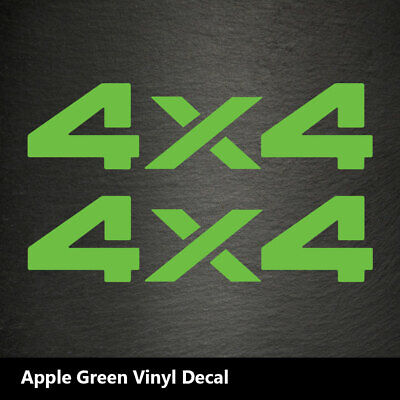 2 4x4 Vinyl Decal Stickers for Car Jeep Off Road Four Wheel Drive Apple Green