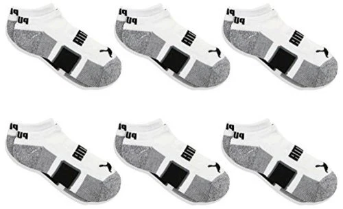 PUMA Little Boys' 6 Pack Sock, White, 5-6.5, White, Size 5.0 oklY