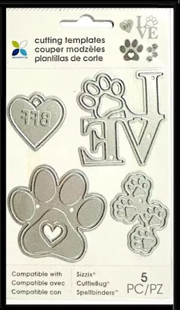 Momenta Cut & Emboss Mix & Match Dies ~Paw Prints Code 33632