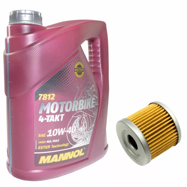 Motoröl Ölfilter MF131 Set 10W40 4 Liter für Hyosung GA GT Sachs Suzuki DR GZ