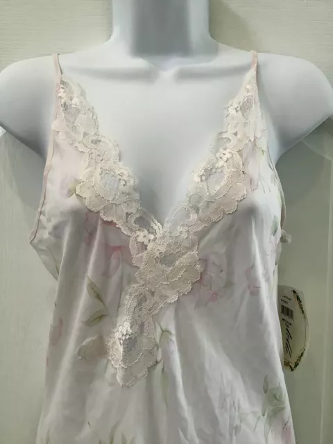 Dentelle Light Pink Night Gown Lace Rose Flowers Sleepwear Y2K New Tag Medium